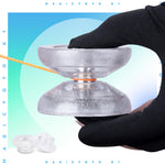MAGICYOYO Tug Return Responsive Yoyo K1 , Hubstacks Yo-yo for Kids Beginners Dual Purpose YoYo with Unresponsive Bearing, Storage Bag + 12 Strings +Yo-Yo Glove +2 Yo yo Hubstacks (Glitter Clear)