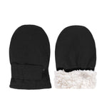 YKYUASD Toddler Winter Mittens Fleece Lined Gloves Waterproof Unisex Easy-on Warm Gloves for Snow Outdoor Boy Girl Kids (Black, 6-18M（No thumb）)