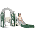 Merax 5-in-1 Toddler Slide and Swing Set, Kids Slide with Climber, Telescope and Storage Space, Outdoor Indoor Swing Slide Set for Toddlers Age 1+