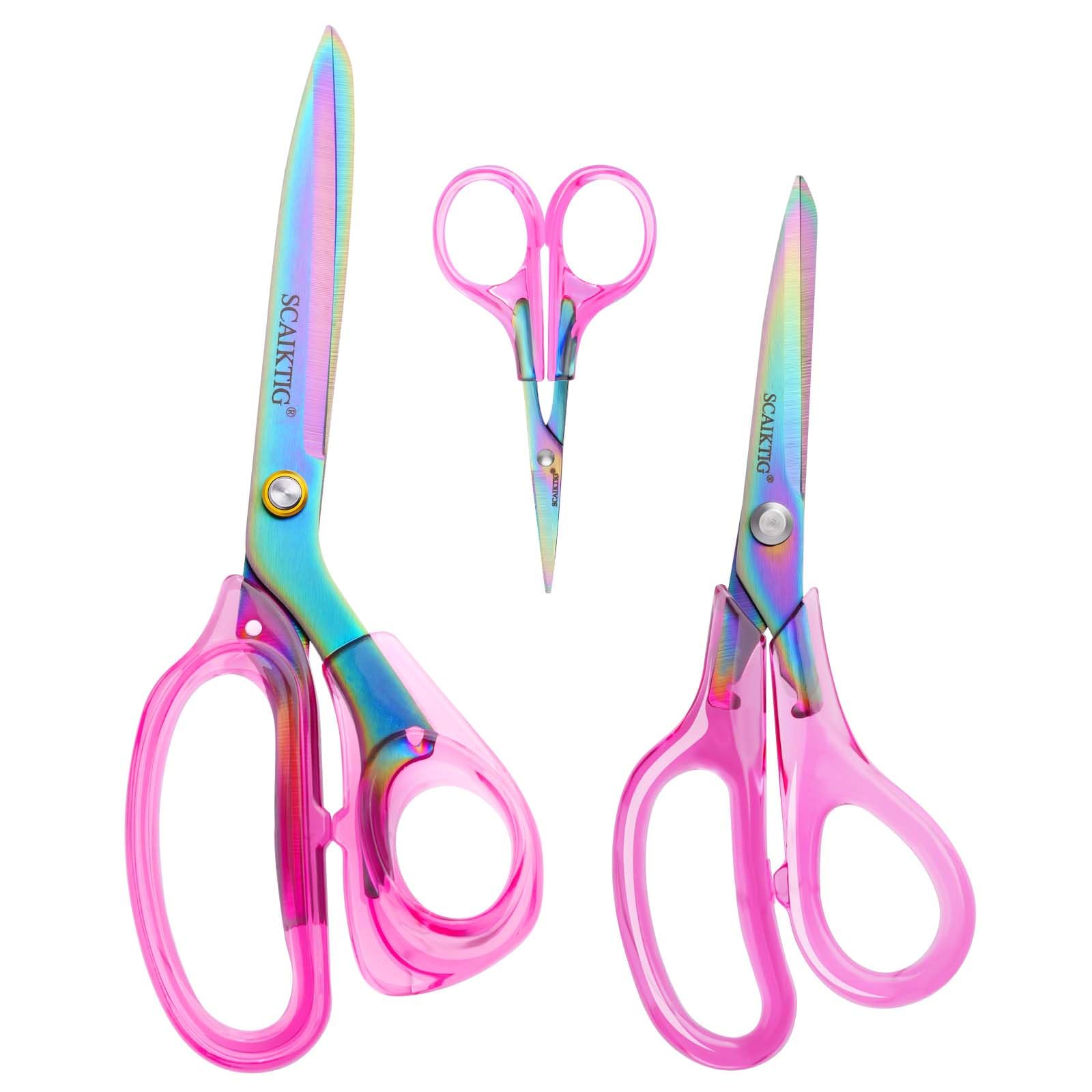 SCAIKTIG Acrylic Scissors Set, Office Scissors for Desk - Paper ...