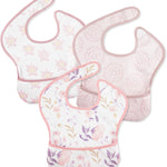 Mess Proof Baby Bib 3 Pack, Waterproof Led Weaning Baby Feeding Bibs with Food Catcher, Travel Feeding Bibs