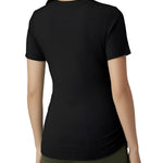 Motherhood Maternity Women's Short Sleeve Crew Neck Side Ruching Pregnancy Tee Shirt, Black, Small