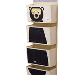 3 Sprouts Over The Door Baby Organizer - Essential Newborn Nursery Storage, Toy Organizer for Room and Closet - Bedroom Storage - Hooks Included, Bear