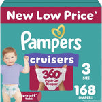Pampers Diapers - Cruisers 360 - Size 5, 128 Count, Babyproof up to 100% Leakproof Pull-On Diaper