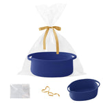 Gift Basket with Gift Bag and Ribbons,Small Rope Woven Shelf Storage,Baskets for Gifts Empty,Birthday,Shower,Decorative Organizer Box for Cat Dog Pet with Handles(White)