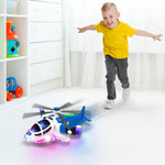 Helicopter Toy for Toddlers With Lights And Sounds, 360°Freedom And Operated Automatic Bump Autism Sensory Light Up Toys Airplane for Toddler Boy Toys 3 4 5 Year Old Up Boy Girl Birthday (Blue)