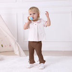 DREAM BUS 5 Pack Baby Pants Toddler Girl Ribbed Ruffle Bell Bottoms Toddler Leggings Baby Boy Pants Newborn Girl Flare Pants
