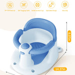 Baby Bath Seat for Babies 6 Months & Up - Bathtub Seats for Babies with 3 Baby Bath Toys, Non-Slip, Comfortable, Infant Bath Essentials-Blue