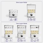 YunBaby Baby Bottle Sterilizer and Dryer, 5-in-1 Electric Steam Cleaner with 2-Layer Large Capacity, Universal for All Baby Items, Bottles/Accessories, One-Touch Control & Auto Shut Off