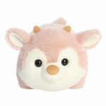 Aurora® Festive Spudsters™ Pinkee Reindeer™ Stuffed Animal - Round Shape Makes for Comforting Cuddles - Perfect for Holiday Decorations or Gifts - Pink 11.5 Inches