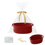 Gift Basket with Gift Bag and Ribbons,Small Rope Woven Shelf Storage,Baskets for Gifts Empty,Birthday,Shower,Decorative Organizer Box for Cat Dog Pet with Handles(White)