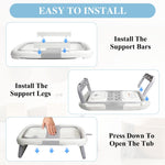 EverKiddo Collapsible Baby Bathtub with Newborn Sling, Baby Bath Tub with Quick Drainage Design, Infant Bathtub for Newborns to Toddlers (0-24 Months) (Grey)