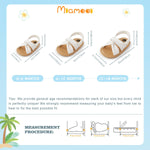 Miamooi Infant Baby Girls Boys Sandals Summer Bowknot Crib Shoes Toddler Pu Leather Flower Soft Rubber Sole Dress Flats First Walker Shoes