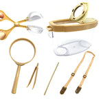 JTCJozz Bug Catcher Kit, Kids Bug Collection Kit, Outdoor Nature Explorer Kit with Tweezers, Magnifying Glass, Science Educational Kit, Bug Observation Container for Boys and Girls (Gold)