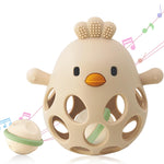 ChooKaChoo 2-in-1 Baby Teething Rattle Toy, Sensory Grasping Teether for Infants 3-12 Months, 100% Food-Grade Silicone, Easy to Hold, Soothing & Developmental, BPA Free