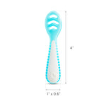 Munchkin® Gentle Dip™ Baby Spoons for Self Feeding and Baby Led Weaning, 3 Pack, Blue/Green