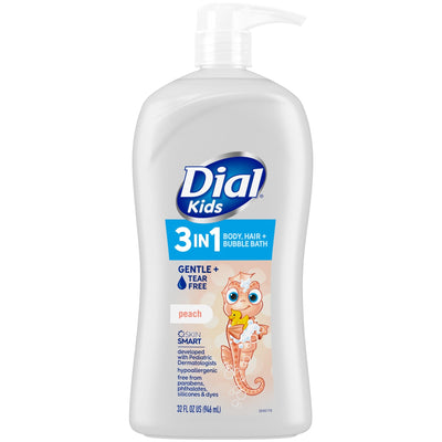 Dial Kids 3-in-1 body, hair, and bubble bath bottle on a white background