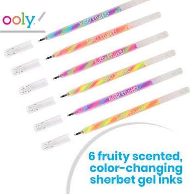 Ooly Scented Tutti Fruitti Color Changing Gel Pens Set of 6-1.00mm NIB, Color Changing as you Write, Pens for Kids and Adults, Art and Stationery Supplies