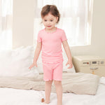 pureborn Toddler Pajamas Set Pjs - Little Girl Short Sleeve Snug Fit Sleepwear 2pcs Pink 2T