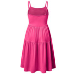 GINKANA Maternity Dresses Spaghetti Strap Maternity Cami Dress Summer Sleeveless Women's Maternity Dress Casual for Baby Shower,Hot Pink,M