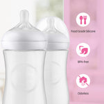 4 Packs Silicone Bottle Nipples Compatible with Philips Avent Natural Bottle, Replacement Bottle Nipple BPA-Free, No Spill, Anti-Colic, 6+ Month (Flow 5)