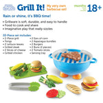 Learning Resources New Sprouts Grill It! Barbecue Set - Play Food for Kids, Kitchen Toys Accessories, Imaginative Play, Fine Motor Skills, Interactive Toddler Activities, Gifts for Boys and Girls