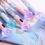 8 Pcs Cute Pens Kawaii Pens Fun Pen, 0.5mm Cat Paw Shiny Luminous Ballpoint Pen, Korean Japanese Stationery School Supplies for Teen Girls Women, Black Writing