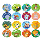 1000 Cute Animal Reward Stickers for Kids Classroom, Motivational Stickers for Teachers & Students, 1 Inch, 16 Styles