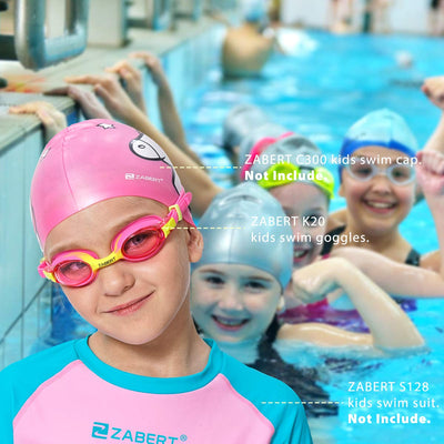 ZABERT K20 Swimming Goggles for Kids Toddler Youth Girls Boys Junior Jr Childrens Child Little Age 3 4 5 6 7 8 9 10 Years Anti Fog Blue Yellow Green Pink Clear, 3 Pack