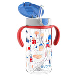 Evorie Tritan Spill Proof Toddler Straw Sippy Cup, 10 oz for Baby and Toddlers 1-3 Years Old, No Spill Straw Water Bottle with Removable Handles, Ideal for School, BPA-Free, Giraffe (New)