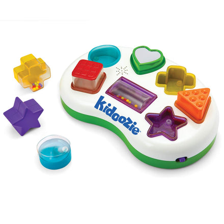 Colorful toy with various shapes and a 'Kidoozie' logo on a white background