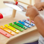 PlanToys Wood Musical Playset with Xylophone, Cymbal, and Guiro (6422) | Sustainably Made from Rubberwood and Non-Toxic Paints and Dyes