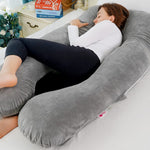 Meiz Pregnancy Pillow, U Shaped Full Body Pillow, Pregnancy Pillows for Sleeping, Maternity Pillow for Pregnant Women with Removable Velvet Cover (60 Inch, Gray)