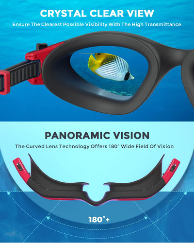 OMID Kids Swim Goggles, P2mini Polarized Swimming Goggles Comfortable for Age 6-14