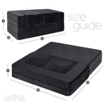 Milliard Kids Couch - Modular Kids Sofa for Toddler and Baby Playroom/Bedroom Furniture (Black) with Bonus Pillow