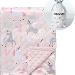 CREVENT Cozy Soft and Warm Mink Baby Blanket with Sherpa Backing, Gift Packing with Ribbon for Newborn Infant Toddler's Crib Cot Stroller (30"X40" Little Dream)