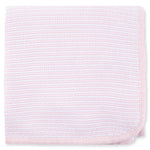 Little Me Knit Baby Blanket – 100% Soft Cotton, Snuggly and Breathable, Perfect as a Swaddle, Stroller Blanket or Nursery Decor for Boys and Girls, Pink Stripe, 30 x 40 Inches