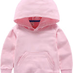Baby Kids Boy Girl Solid Casual Pocket Hoodie Sweatershirt Long Sleeve Pullover Tops 1-6T