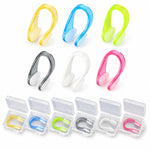 6 Pack Nose Plugs for Swimming – Soft Silicone Swim Nose Clips with Storage Box, Waterproof Swimming Nose Plugs for Kids & Adults, Multi Color (White, Green, Black, Pink, Yellow, Blue)