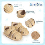 HsdsBebe Infant Baby Boys Girls Summer Beach Sandals Breathable Athletic Anti-slip Soft Sole Newborn First Walker Crib Shoes(JML8123 apricot,2)