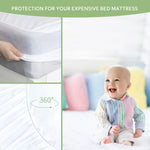 Waterproof Mattress Protector Twin Size, Skin Friendly and Breathable Twin Mattress Cover for Kids, Viscose Made from Bamboo Jersey Mattress Pad with 14" Deep Pocket