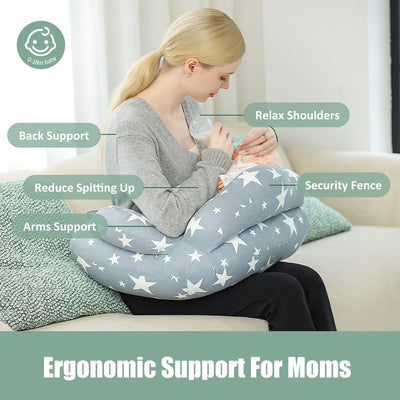 Chilling Home Nursing Pillow for Breastfeeding, Adjustable Nursing Pillow Breast Feeding Pillow Bottle Feeding, Breastfeeding Essentials for Newborn, Removable Cover