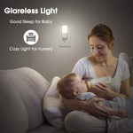 L LOHAS LED Dimmable Night Light[2 Pack], Plug in Night Lights with Dusk to Dawn Sensor, Daylight 5000k from 5-80 LM Brightness Adjustable, Bright Mini Wall Nightlight for Kids Room, Stairway
