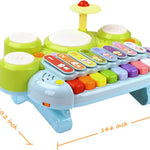 Baby Musical Toys 3 in 1 Piano Keyboard Xylophone Drum Set for 1 Year Old Girls Boys Toys Age 2 Music Instrument Learning Toys Toddlers 1-3 0-2 First Birthday Gift Infant Baby Toys 6 9 12 18 Month