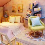GuDoQi DIY Miniature Dollhouse Kit, Tiny House kit with Furniture and Music, Miniature House Kit 1:24 Scale, Great Handmade Gift for Birthday Christmas, Sweet Time House