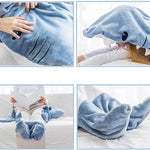 Shark Blanket Hoodie Onesie for Adult & Kid, Wearable Shark Sleeping Bag, Soft Cozy Onesie Costume