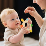 Baby Teething Rings Toys for 0-6 6-12 Months Animal Rattle Teether Sensory Toys for Babies 0-24Months Silicone Teether Relief Chew Soothing Sore Gums for Newborn Infant Essentials BPA Free (Animal)
