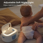 Momcozy Baby Wipe Warmer, Innovative Spring Design, Large Capacity Wipes Dispenser for 60-80pcs, Fast & Even Heating, 4 Modes of Temperature Heating Control, Diaper Wipe Warmer with Night Light, Blue