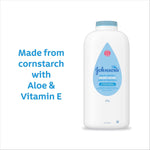 Johnson's Baby Powder with Naturally Derived Cornstarch, Aloe & Vitamin E for Delicate Skin, Hypoallergenic, Free of Parabens, Phthalates & Dyes for Gentle Baby Skin Care, 22 oz, 3 Pack