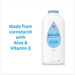 Johnson's Baby Powder with Naturally Derived Cornstarch, Aloe & Vitamin E for Delicate Skin, Hypoallergenic, Free of Parabens, Phthalates & Dyes for Gentle Baby Skin Care, 22 oz, 3 Pack